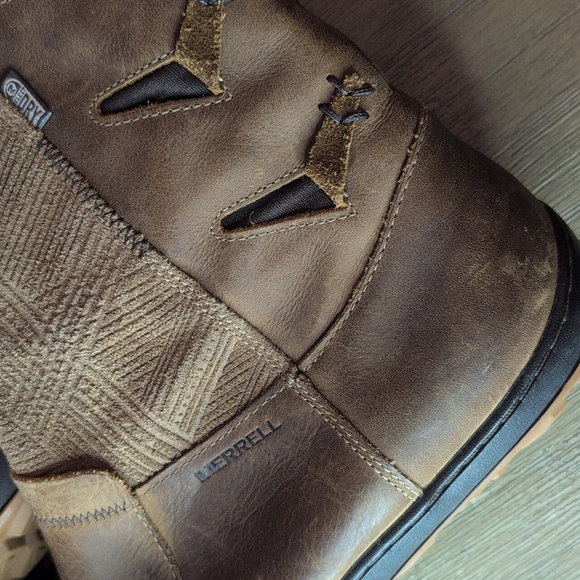 Merrell Ashland Vee Leather Suede Waterproof Mid Calf Boots Tan Women’s 10 - Picture 9 of 12